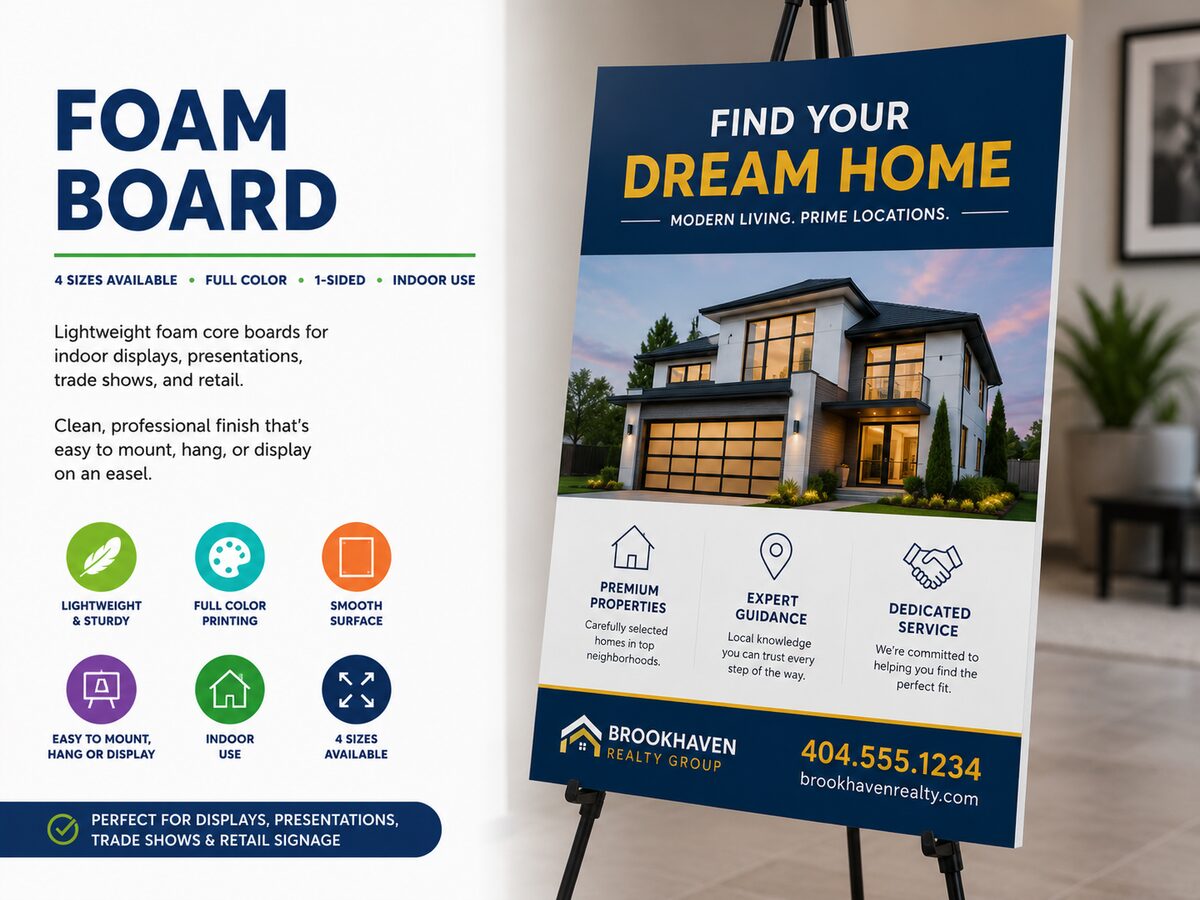Foam board signs and displays printed full color — Preprint Atlanta