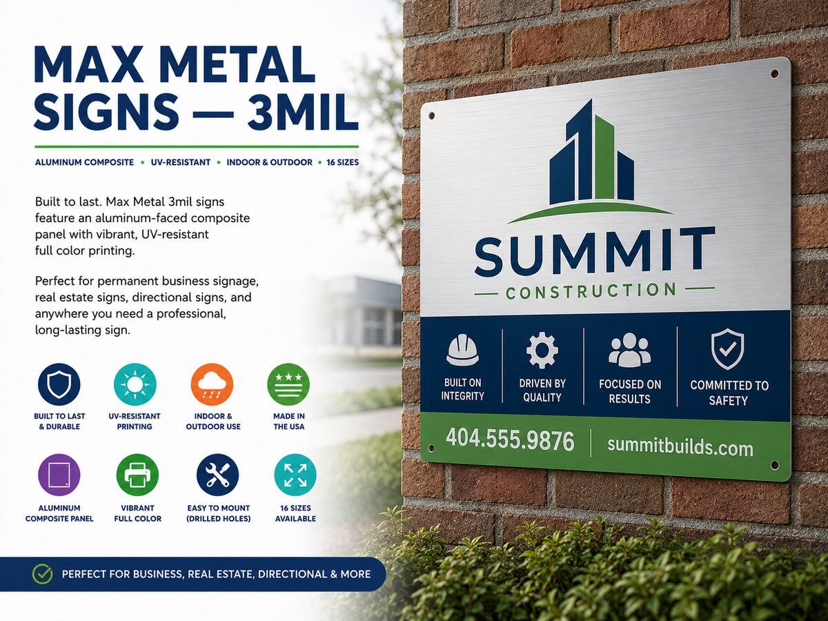 Metal aluminum signs