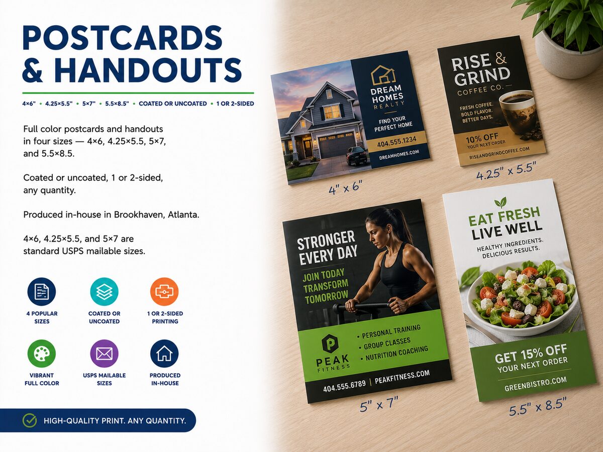 Postcard and handout printing Atlanta Brookhaven full color — Preprint