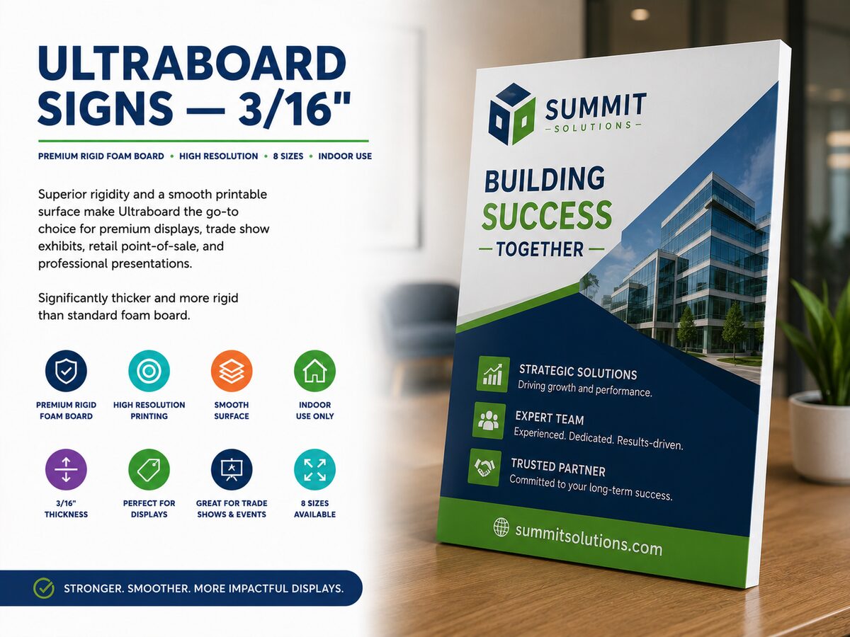 Ultraboard display signs printed full color — Preprint Atlanta